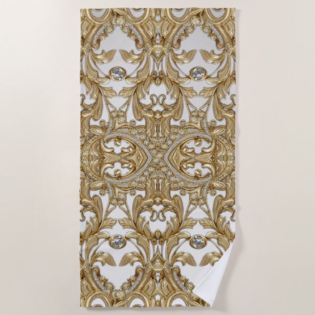 Decorative Gold Beach Towel (Front)