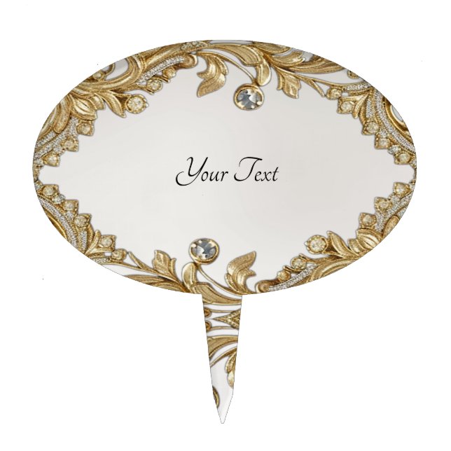 Decorative Gold Cake Topper (Front)