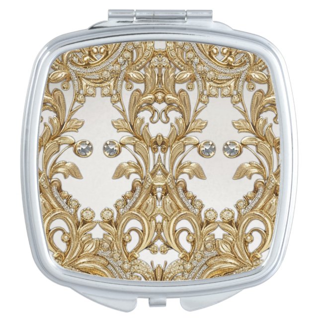 Decorative Gold Compact Mirror (Front)