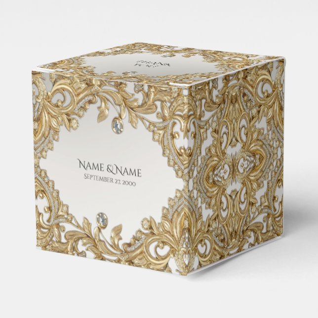 Decorative Gold Favor Box (Front Side)