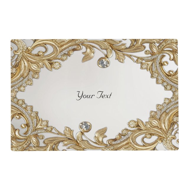 Decorative Gold Paper Placemat (Front)