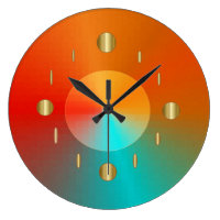 Decorative Gold Red Aqua Green > Trendy Wall Clock