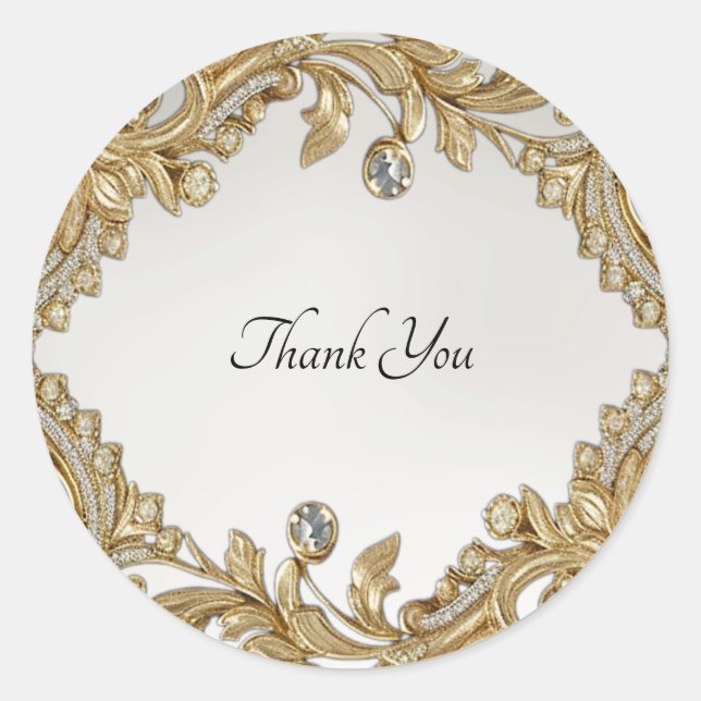 Decorative Gold Seal Wedding Sticker (Front)