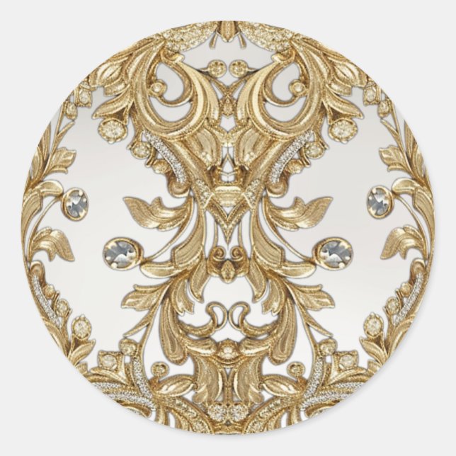Decorative Gold Seal Wedding Sticker (Front)