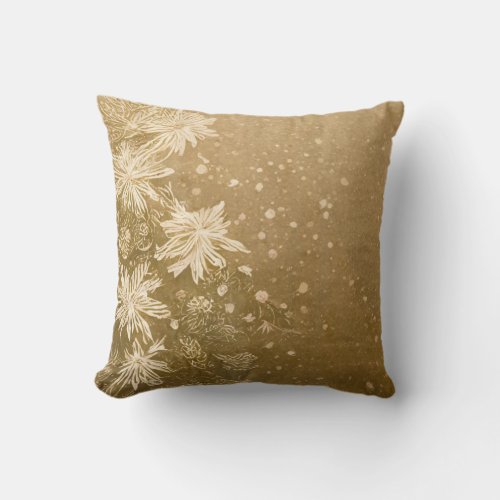Decorative Gold Solid Trend Color Background Throw Pillow