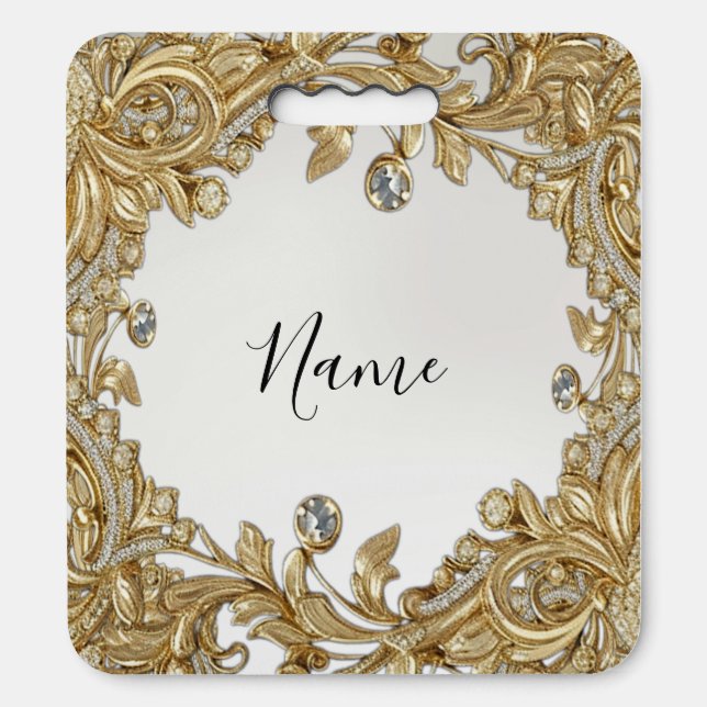Decorative Gold Stadium Seat Cushion (Front Vertical)
