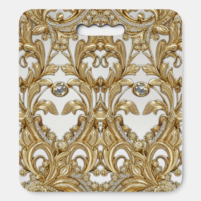 Decorative Gold Stadium Seat Cushion (Front Vertical)