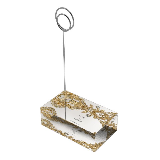 Decorative Gold Table Card Holder (Corner)