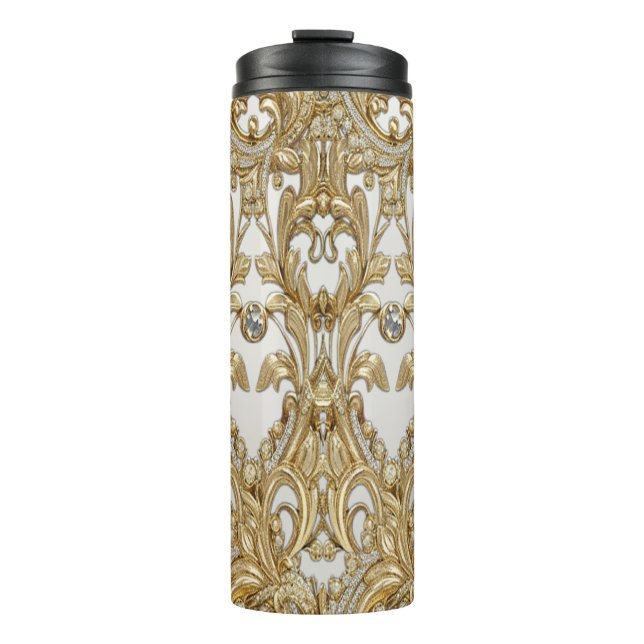 Decorative Gold Thermal Tumbler (Front)
