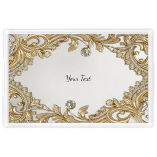 Decorative Gold Vanity Tray
