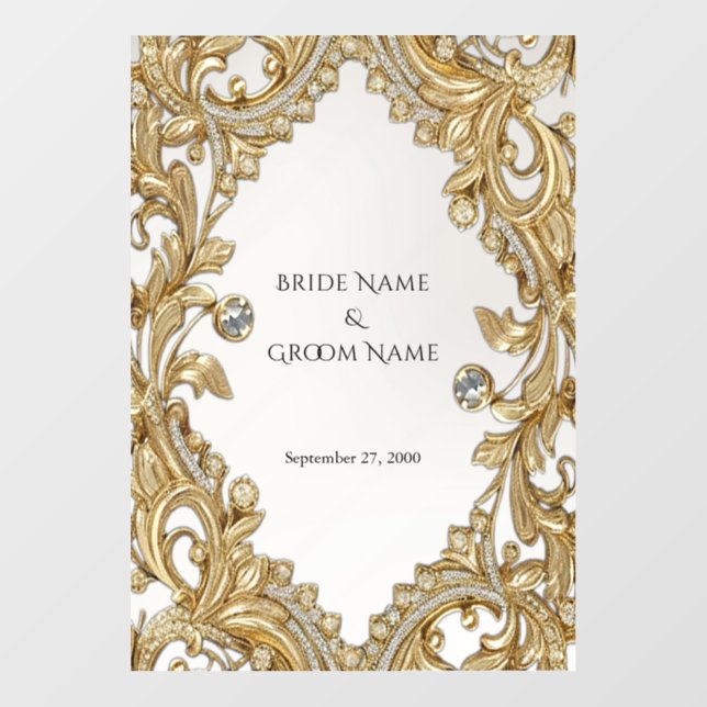 Decorative Gold Wedding Floor Decal (Front)