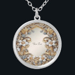 Decorative Gold White Floral Necklace<br><div class="desc">Beautiful Decorative Gold White Floral Necklace</div>