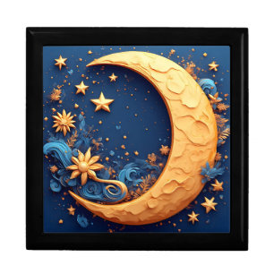 Decorative Golden Crescent Moon Gift Box