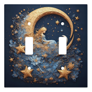 Decorative Golden Crescent Moon Light Switch Cover