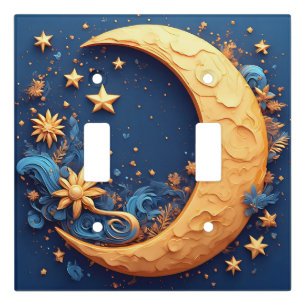 Decorative Golden Crescent Moon Light Switch Cover