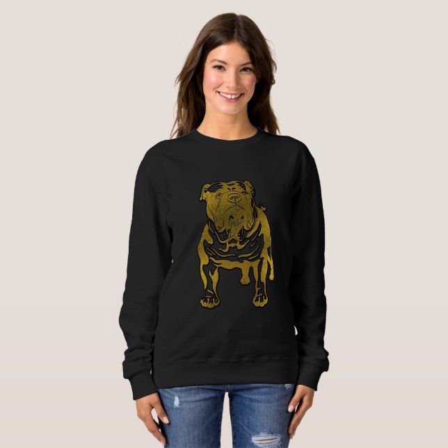 Decorative Golden Embossed - English Bulldog Sweatshirt (Front Full)