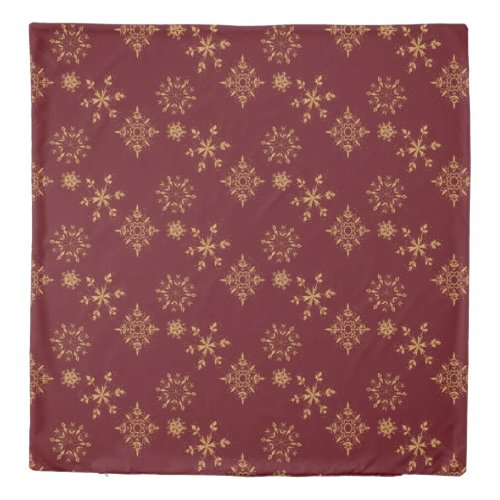 Decorative Golden Snowflakes Christmas Pattern Duvet Cover