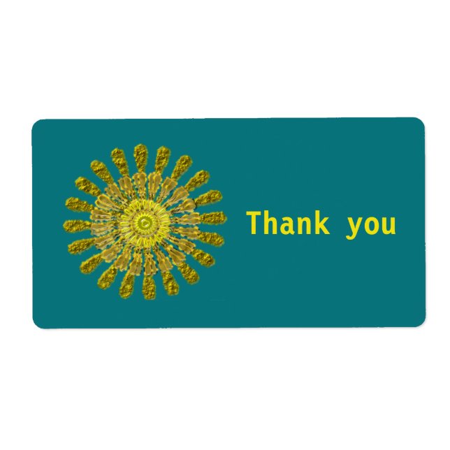 Decorative golden sun symbol label (Front)