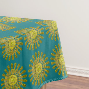 Decorative golden sun symbol tablecloth