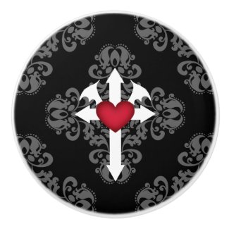 Decorative gothic style ceramic knob