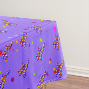 Decorative Gradient Stylized Sweet 16 on Purple Tablecloth