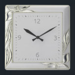 Decorative gray elegant Art Deco Square Wall Clock<br><div class="desc">Great Art Deco clock design. You will love it like others. Be free to use this design for other product or to customize and add your text. Follow me for more. Thank you. Have a nice day.</div>