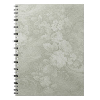 Decorative Green Floral Spiral Notebook
