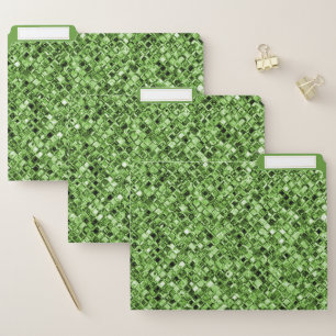 Decorative Green Glitter Glamour Sparkle Gems Chic File Folder