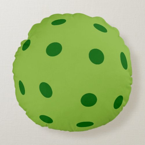 Decorative Green Pickleball Gift Round Pillow