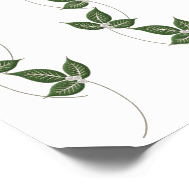 Decorative Green Vines, Leaves with White Berries Temporary Tattoos, Zazzle