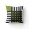 Decorative Green White Black Grid Stripe Pattern