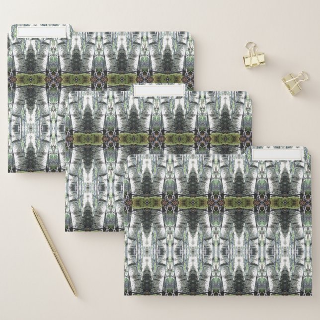 Decorative Grey Green and White File Folder (Set)