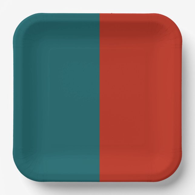  Decorative Half And Half  Paper Plates (Front)