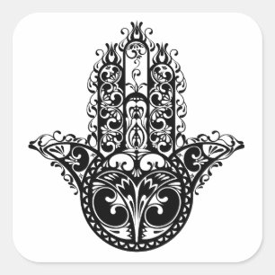 Decorative Hamsa Design Square Sticker