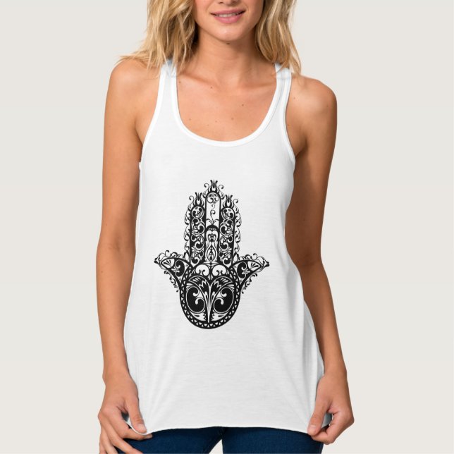 Decorative Hamsa Design Tank Top (Front)
