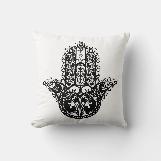 Decorative Hamsa Design Throw Pillow (Front)