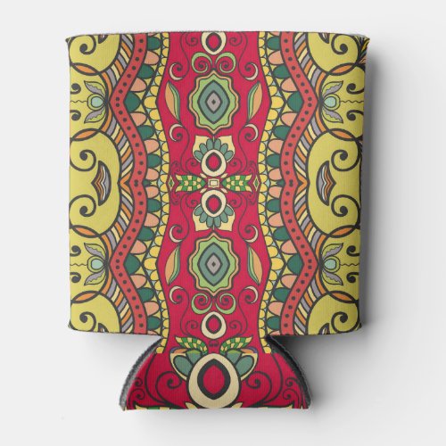Decorative Hand_Drawn Seamless Abstract Pattern Can Cooler