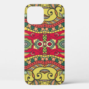 Decorative Hand-Drawn Seamless Abstract Pattern iPhone 12 Case