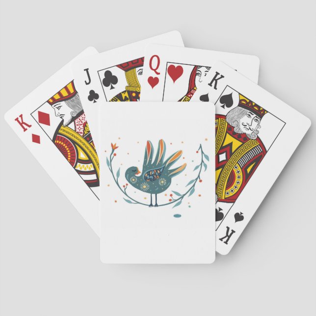 Decorative Hand Turkey  Poker Cards (Back)