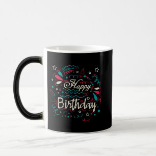 decorative happy birthday color morph mug