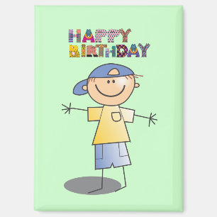 Decorative Happy Birthday for Little Boy Magnet
