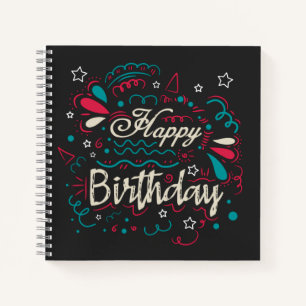 decorative happy birthday notebook