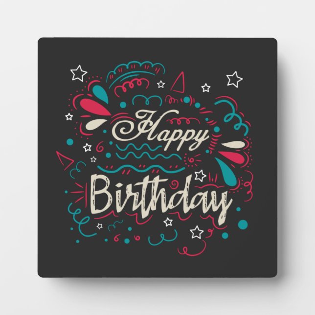 decorative happy birthday plaque (Front)