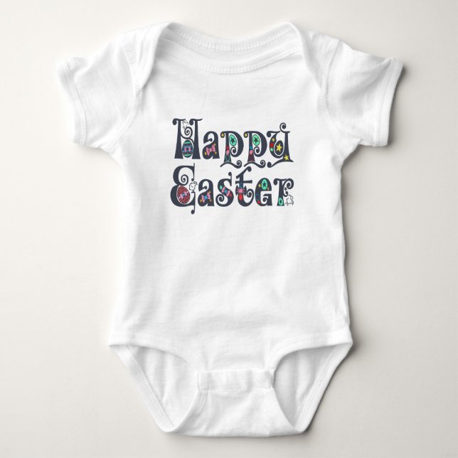 Decorative Happy Easter Typography | Bodysuit (Front)