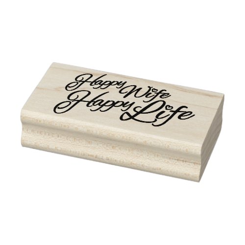 Decorative happy wife happy life text stamp