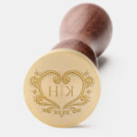 Decorative heart monogram custom initials wedding wax seal stamp<br><div class="desc">Personalize your cards with a heart and your own couples initials. Matching items in different colors are also available. Original graphic decorative swirled heart and design by Sarah Trett for www.mylittleedenweddings.com and www.mylittleeden.com</div>