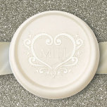 Decorative heart monogram custom initials wedding wax seal sticker<br><div class="desc">Personalize your cards with a heart and your own couples initials. Matching items in different colors and with gold and silver decorative heart monograms are also available. Original graphic decorative swirled heart and design by Sarah Trett for www.mylittleedenweddings.com and www.mylittleeden.com</div>