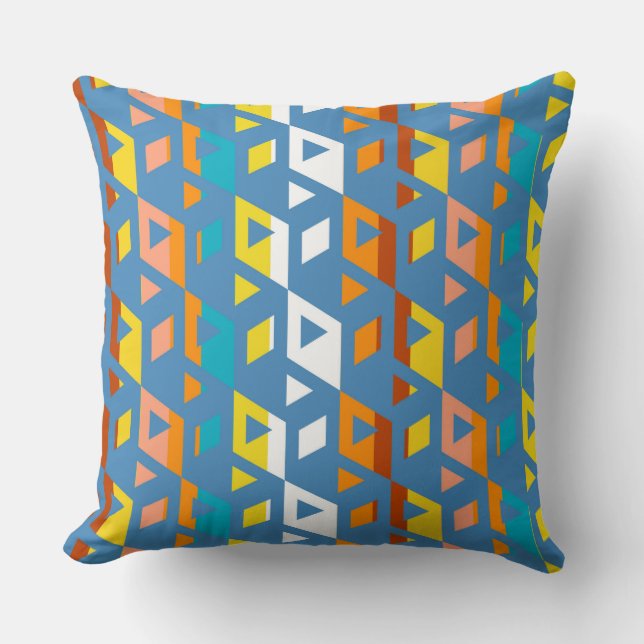 Decorative Hexagons Mosaic Pattern #5 Throw Pillow (Front)