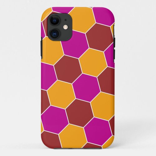 Decorative Hexagons Mosaic Pattern 8 iPhone 11 Case