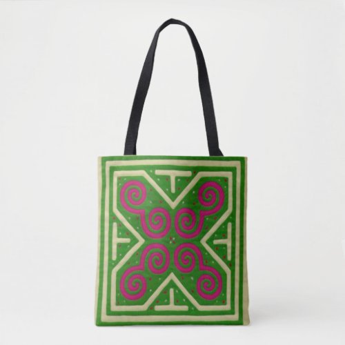 Decorative Hmong Embroidery Symbol Tote Bag